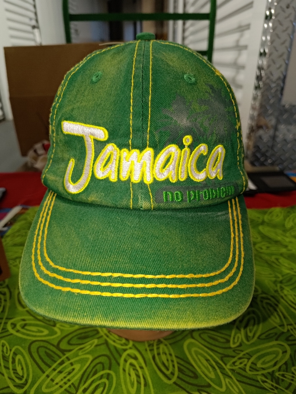 Jamaica No Problem Embroidered Letters Strapback Hat Cap NWT